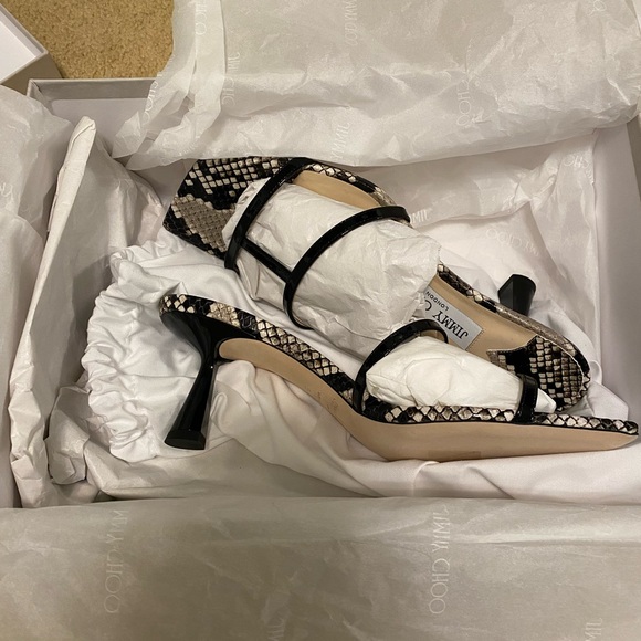 NIB Jimmy Choo Ria Snakeprint Slide Heels Size 39 - Picture 2 of 4